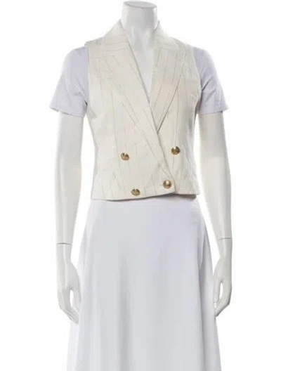 Pre-owned L'agence Striped Vest In Gold