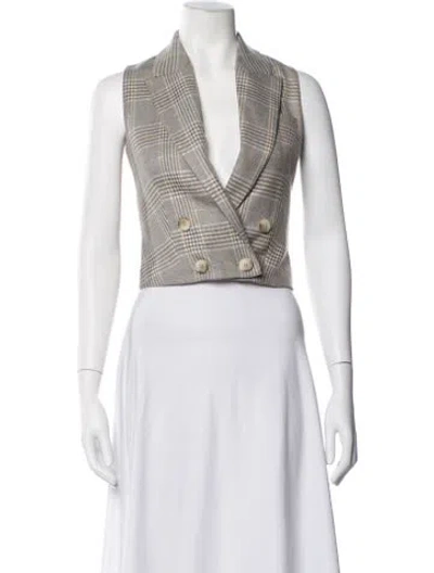 Pre-owned L'agence Striped Vest W/ Tags In Neutrals