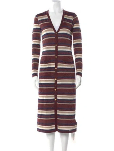 Pre-owned L'agence Striped V-neck Sweater
