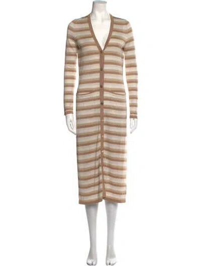 Pre-owned L'agence Striped V-neck Sweater