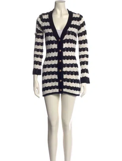 Pre-owned L'agence Striped V-neck Sweater In Multi