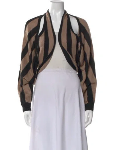 Pre-owned L'agence Striped V-neck Sweater In Multi