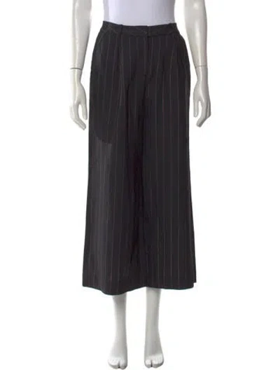 Pre-owned L'agence Striped Wide Leg Pants In Black
