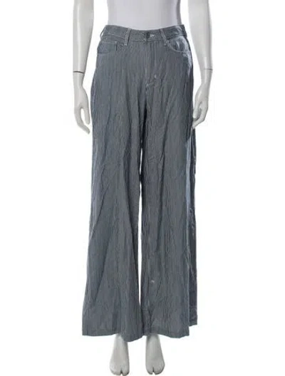 Pre-owned L'agence Striped Wide Leg Pants In Blue