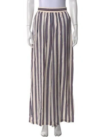 Pre-owned L'agence Striped Wide Leg Pants In Neutral
