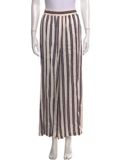 Pre-owned L'agence Striped Wide Leg Pants In Neutral