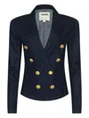 L'agence Structured Double-breasted Blazer In Blue