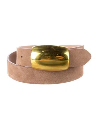 Pre-owned L'agence Suede Belt In Neutral