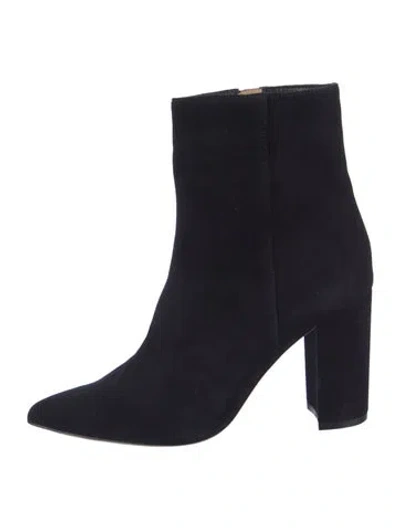 Pre-owned L'agence Suede Boots In Black