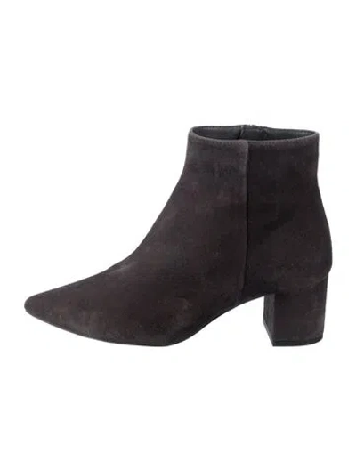 Pre-owned L'agence Suede Boots In Black