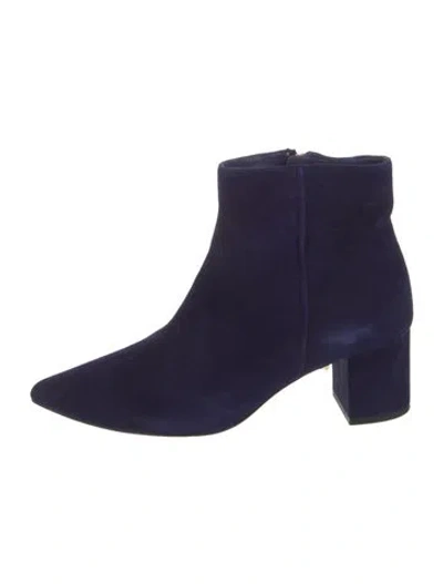 Pre-owned L'agence Suede Boots In Blue
