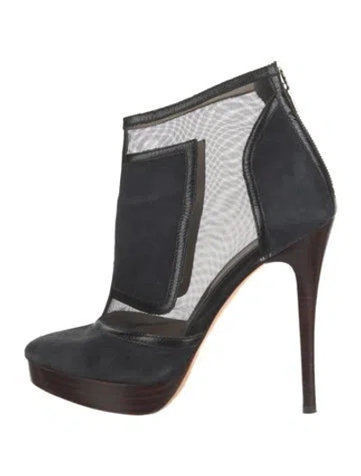 Pre-owned L'agence Suede Boots In Blue