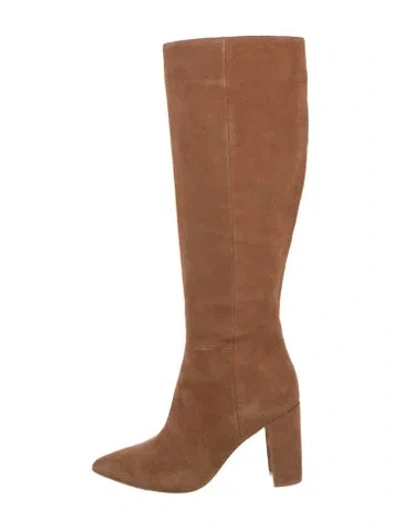 Pre-owned L'agence Suede Boots In Brown