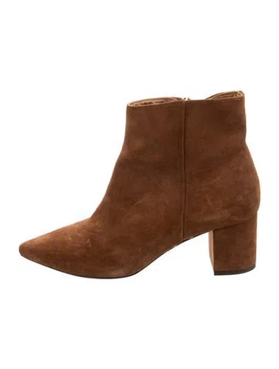 Pre-owned L'agence Suede Boots In Brown