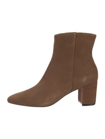Pre-owned L'agence Suede Boots In Brown