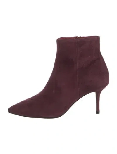 Pre-owned L'agence Suede Boots In Burgundy