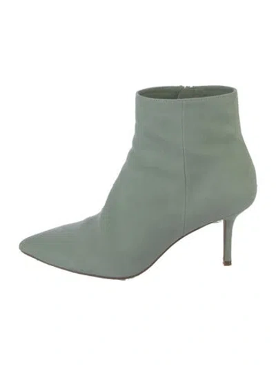 Pre-owned L'agence Suede Boots In Green