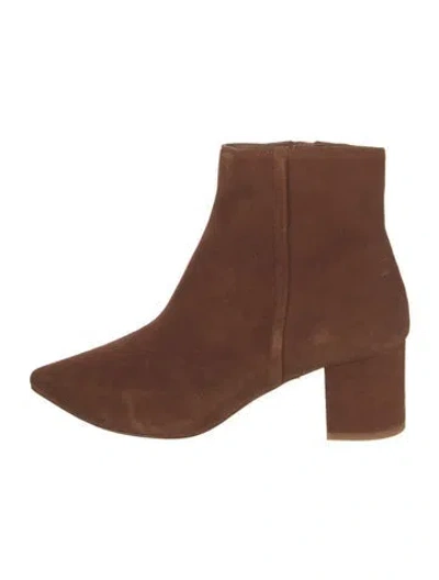 Pre-owned L'agence Suede Boots In Neutrals