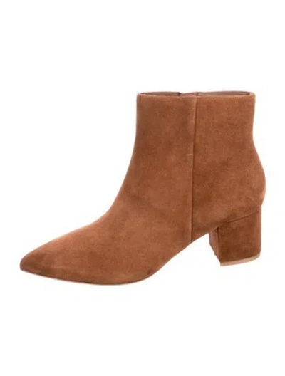 Pre-owned L'agence Suede Boots In Neutrals