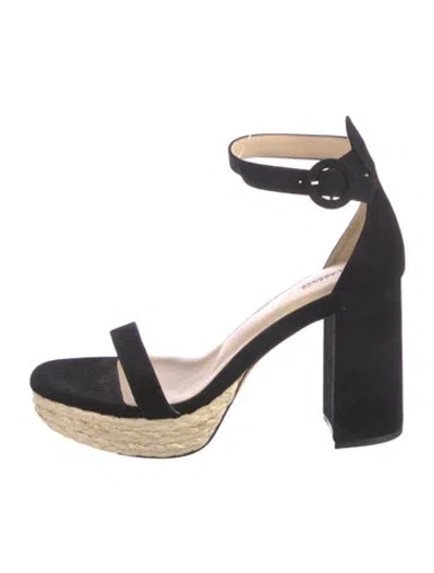 Pre-owned L'agence Suede Chain-link Accents D'orsay Pumps In Black