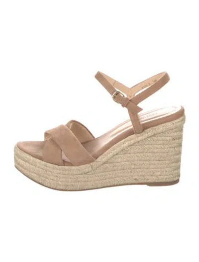 Pre-owned L'agence Suede Espadrilles In Neutral