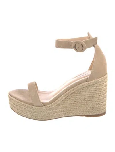 Pre-owned L'agence Suede Espadrilles In Neutral