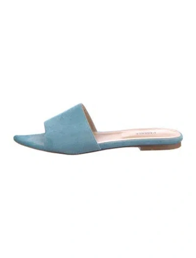 Pre-owned L'agence Suede Flats In Blue