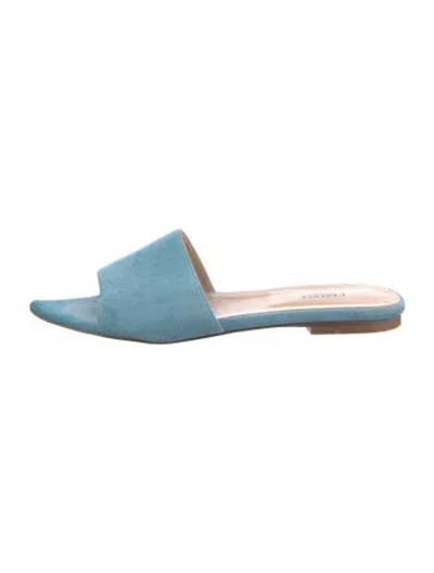 Pre-owned L'agence Suede Flats In Blue