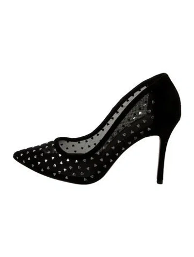 Pre-owned L'agence Suede Mesh Accents Pumps In Black