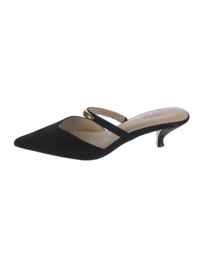 Pre-owned L'agence Suede Mules In Black