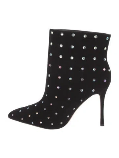 Pre-owned L'agence Suede Patterned Boots In Black