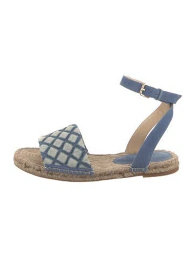 Pre-owned L'agence Suede Printed Espadrilles In Blue