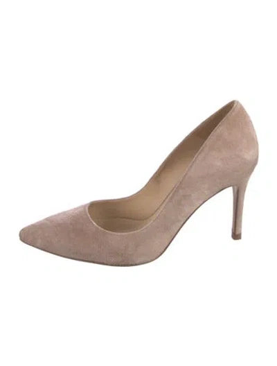 Pre-owned L'agence Suede Pumps In Neutral