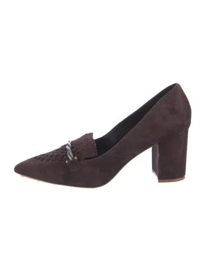 Pre-owned L'agence Suede Pumps In Purple