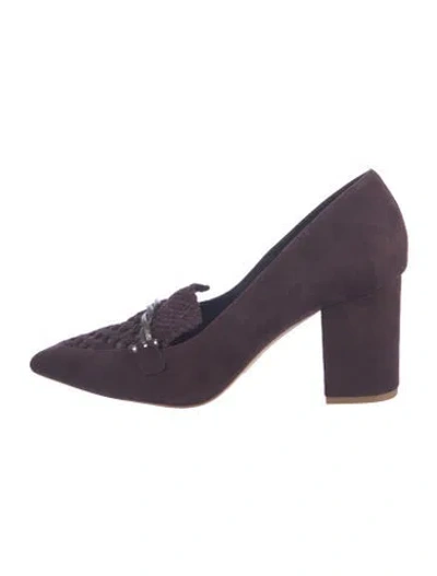 Pre-owned L'agence Suede Pumps In Purple