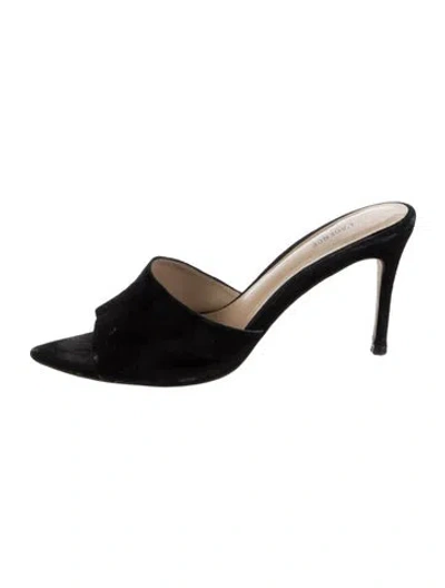 Pre-owned L'agence Suede Sandals In Black