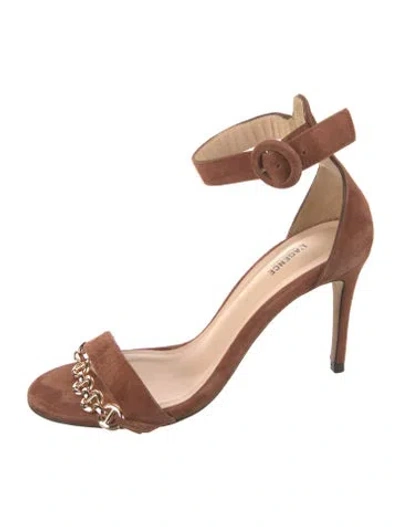 Pre-owned L'agence Suede Sandals In Brown