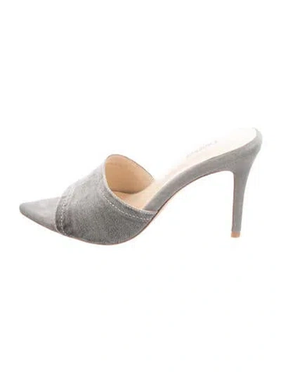Pre-owned L'agence Suede Sandals In Grey