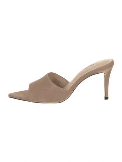 Pre-owned L'agence Suede Sandals In Neutral
