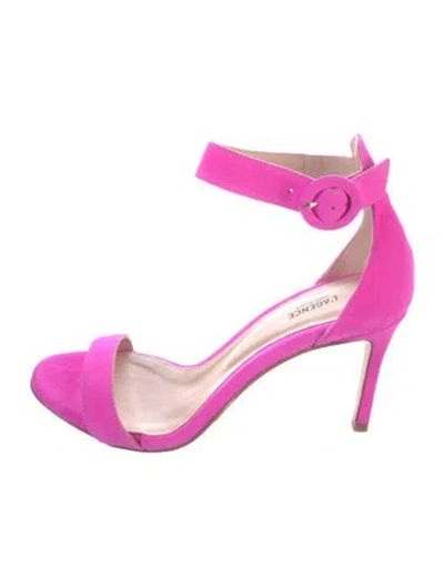 Pre-owned L'agence Suede Sandals In Pink