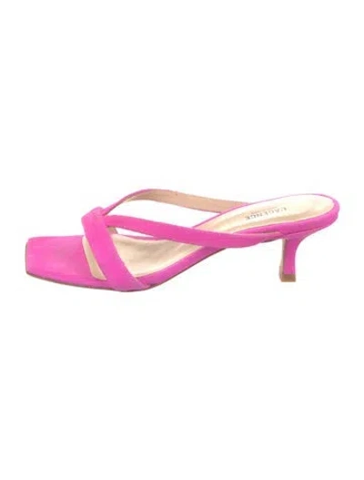 Pre-owned L'agence Suede Sandals In Pink