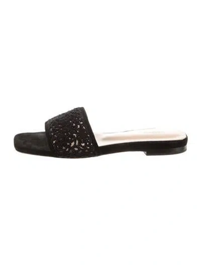 Pre-owned L'agence Suede Slides In Black