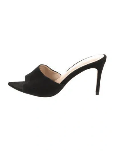 Pre-owned L'agence Suede Slides In Black