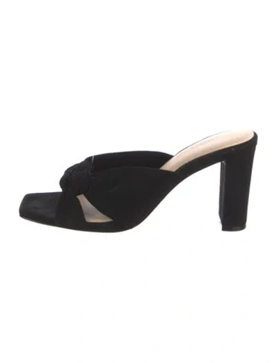 Pre-owned L'agence Suede Slides In Black