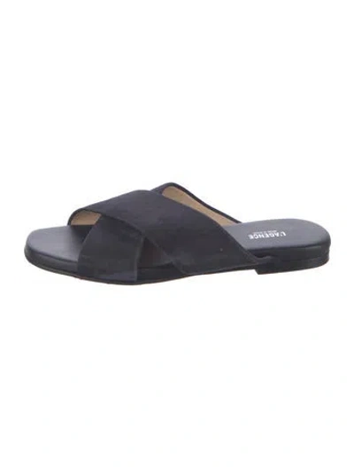 Pre-owned L'agence Suede Slides In Blue
