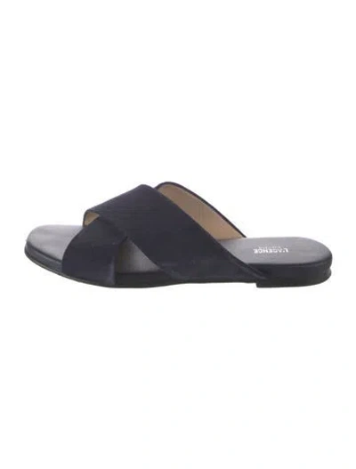 Pre-owned L'agence Suede Slides In Blue