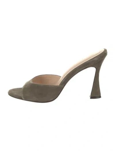 Pre-owned L'agence Suede Slides In Neutral