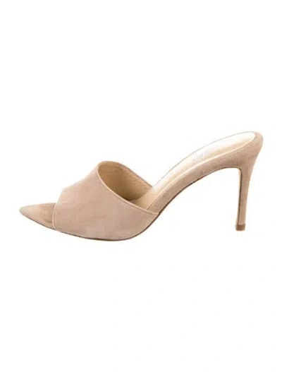 Pre-owned L'agence Suede Slides In Neutral