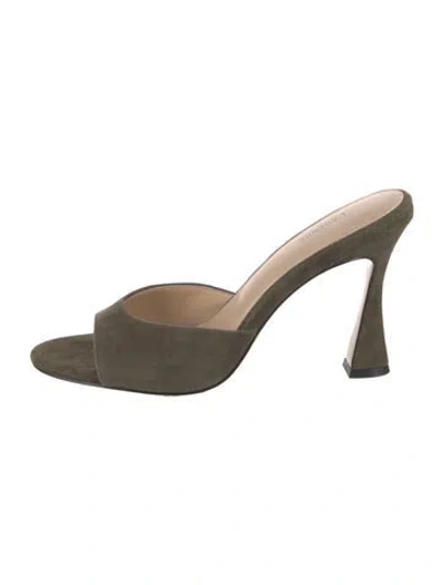 Pre-owned L'agence Suede Slides In Neutral