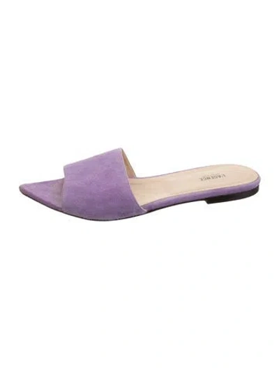 Pre-owned L'agence Suede Slides In Purple